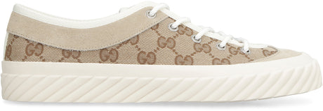 GUCCI Beige Fabric Low-Top Sneakers for Men