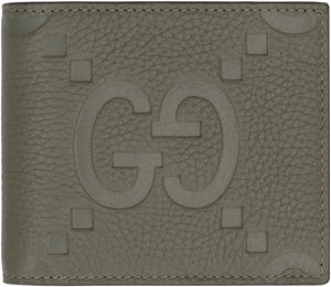 GUCCI Men's Jumbo Leather Wallet with GG Print in Panna for FW23