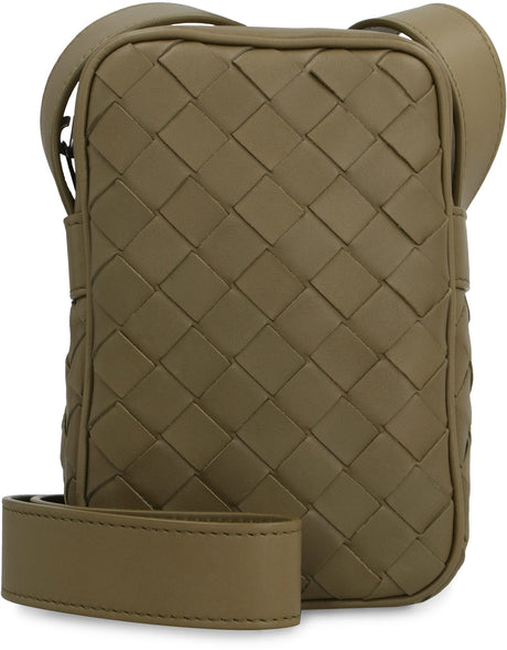 BOTTEGA VENETA Intrecciato Motif Leather Smartphone/Shoulder Bag for Men