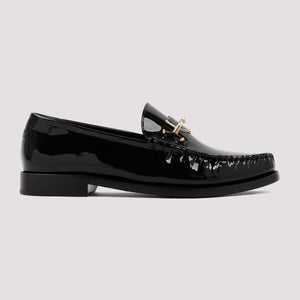Black Leather Loafers for Women by Saint Laurent FW23