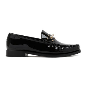Black Leather Loafers for Women by Saint Laurent FW23