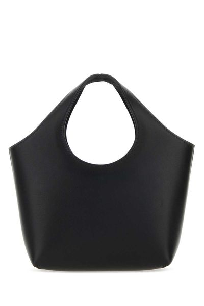 简约黑色女式皮革手提袋 - FW23系列