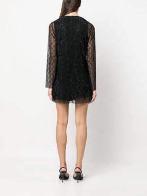 GUCCI Elegant Black Crystal Embellished Tulle Mini Dress for Women