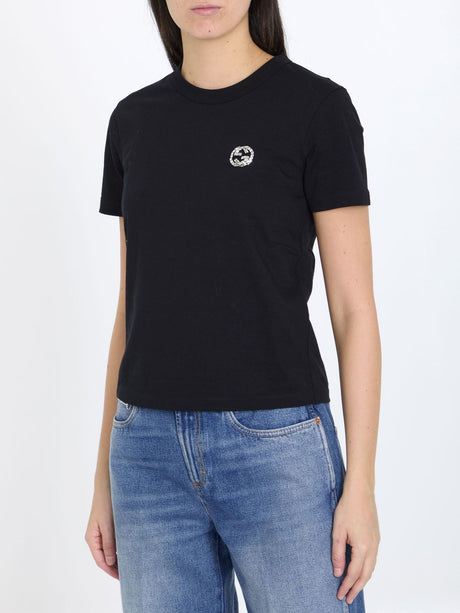女装 奢侈品GUCCI logo黑色纯棉短袖圆领T恤-SS24