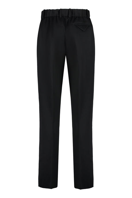 BOTTEGA VENETA Men's Black Wool Tailored Trousers for FW23