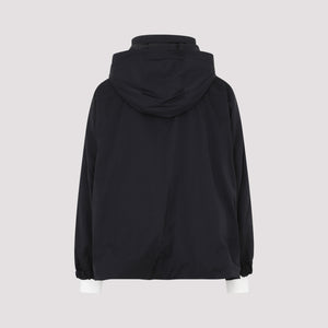 BOTTEGA VENETA Men's Black Hooded Nylon Jacket for FW23