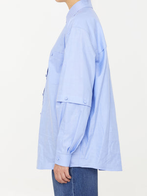 女式蓝色牛津纺衬衫 - SS24系列