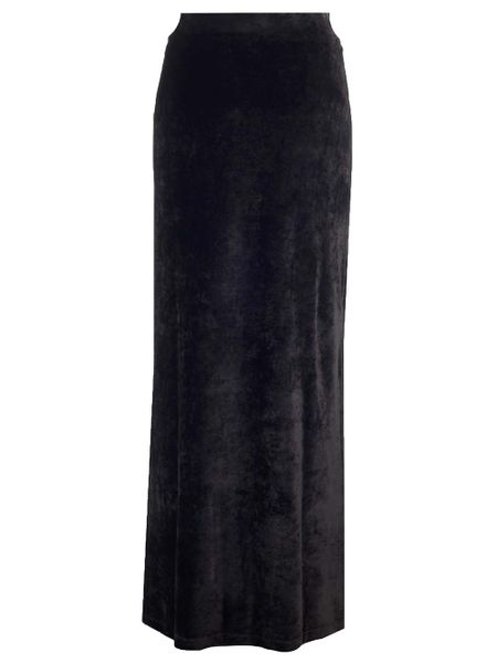 BALENCIAGA Black Velvet Long Skirt for Women