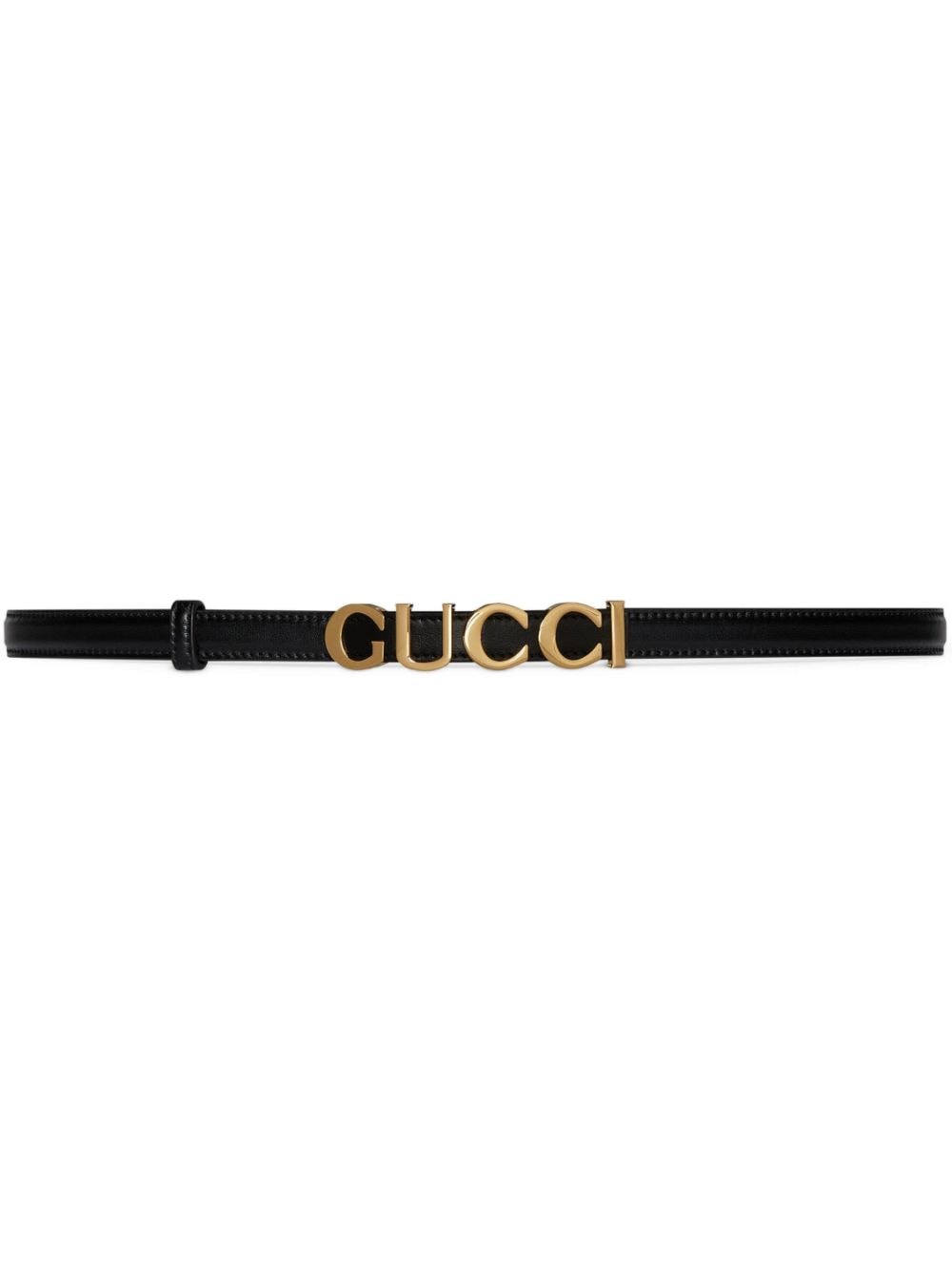 GUCCI Sleek and Chic: Black Logo-Buckle Leather Belt for Women from FW23 Collection