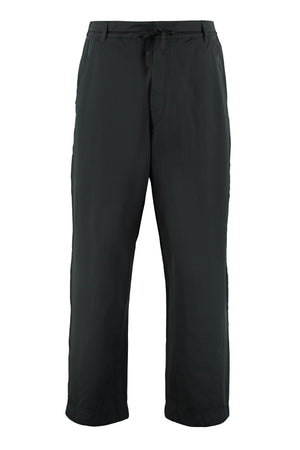 STONE ISLAND Men's Black Technical Fabric Pants - Adjustable Waist, Multiple Pockets, 93% Polyamide, 100% Polyamide, 7% Elastane