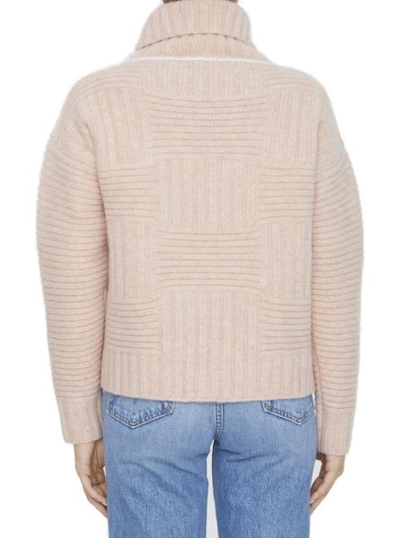 粉色毛线高领毛衣（女款）FW23