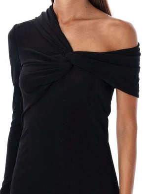 SAINT LAURENT Black Viscose Mini Dress for Women - FW23 Collection