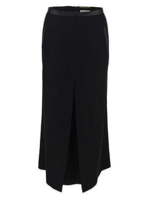SAINT LAURENT Black Wool Midi Skirt for Women