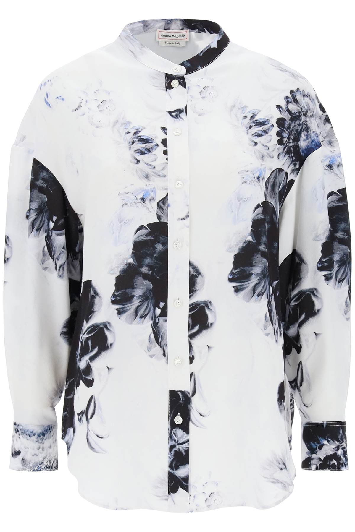 ALEXANDER MCQUEEN Navy Silk Shirt | SS24 Collection