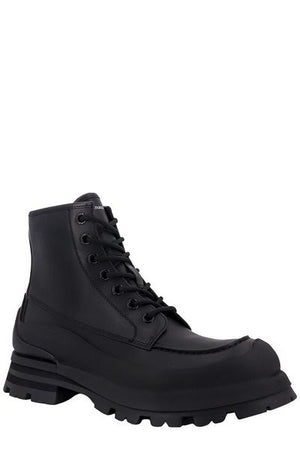 ALEXANDER MCQUEEN Luxurious FW23 Black Leather Men's Sneaker