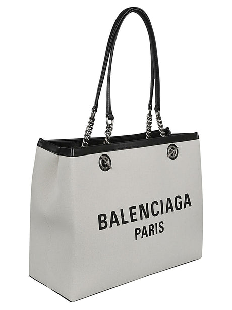 BALENCIAGA Women's Tan Cotton-Calfskin Medium Tote Handbag for SS24