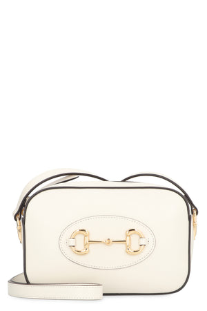 GUCCI Elegant White Leather Mini Crossbody Bag with Gold-Tone Horsebit - 19x13x6cm