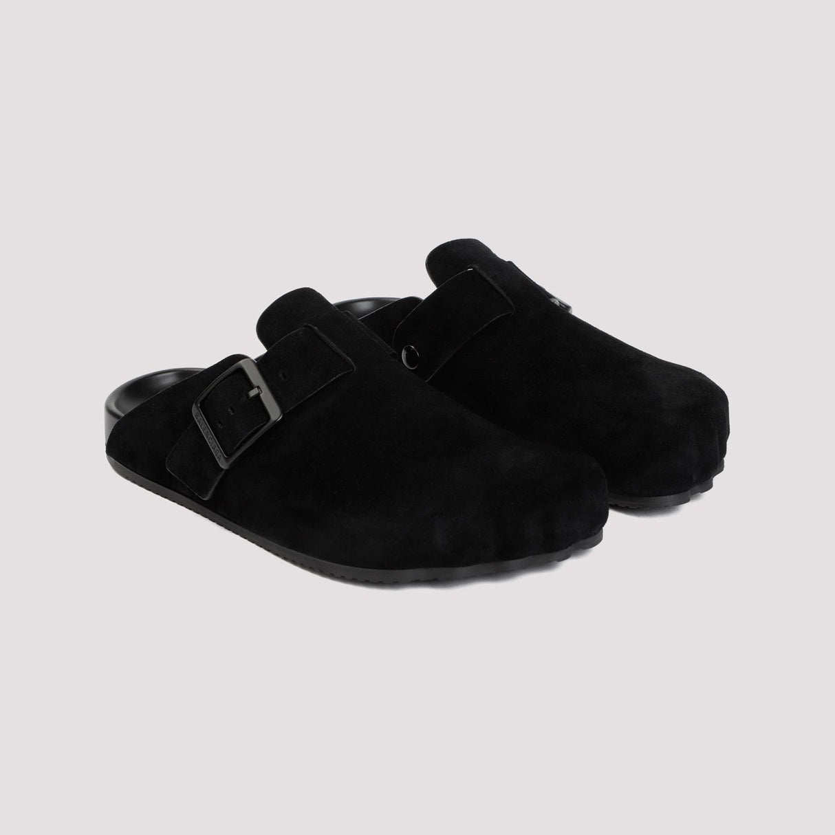 BALENCIAGA Black Suede Flat Sandals for Men - SS24 Collection