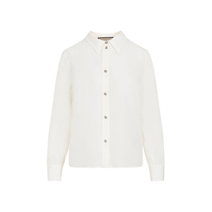 GUCCI Luxurious Silk Top for Women - White Silk Shirt for SS24