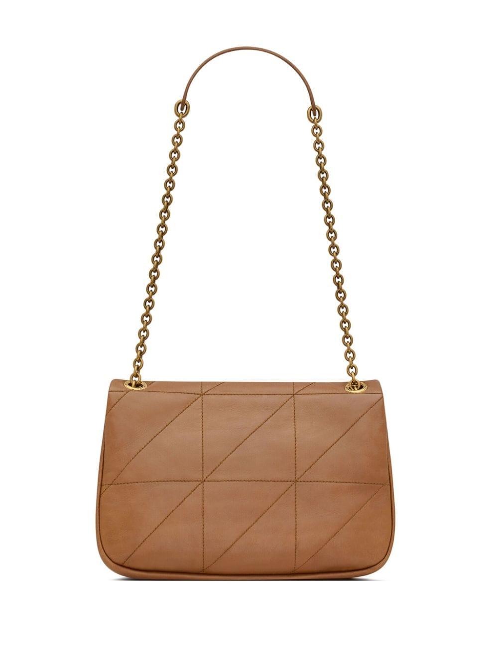 SAINT LAURENT Jamie 4.3 Small Quilted Lambskin Leather Handbag in Light Fox with Gold-Tone Accents