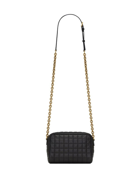 SAINT LAURENT "Mini Cassandre Quilted Lambskin Camera Bag with Metal Accents"