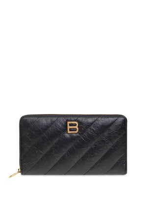 BALENCIAGA Black Quilted Leather Wallet for Women