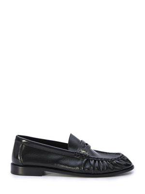 SAINT LAURENT Black Leather Loafers for Women: Chic and Comfortable