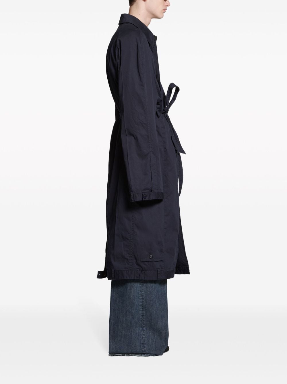 BALENCIAGA Blue Deconstructed Cotton Jacket for Men