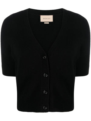 GUCCI V-Neck Wool-Cashmere Cardigan for Women - Black