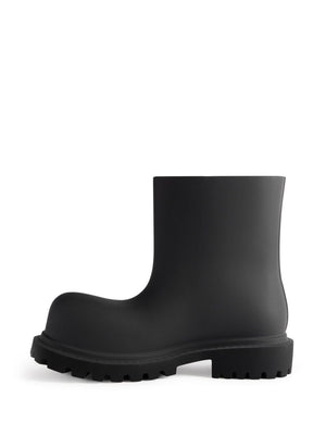 BALENCIAGA Logo-Embossed Ankle Boots for Men in Black