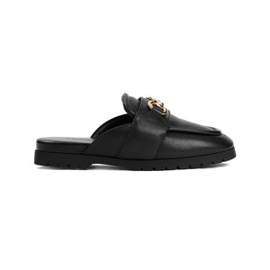 男士夏季黑色皮革凉鞋3.5厘米高跟凉鞋