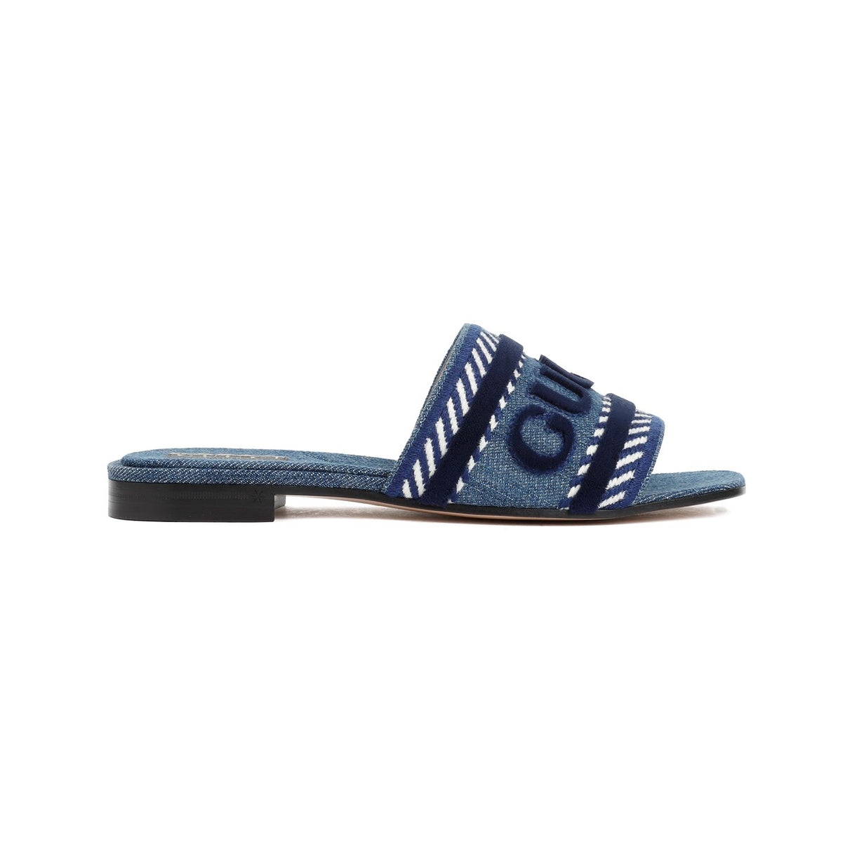 GUCCI Light-Blue Embroidered Slider Sandals for Women