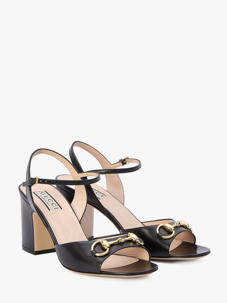 GUCCI Black Leather Horsebit Sandals for Women - 2024 SS Collection