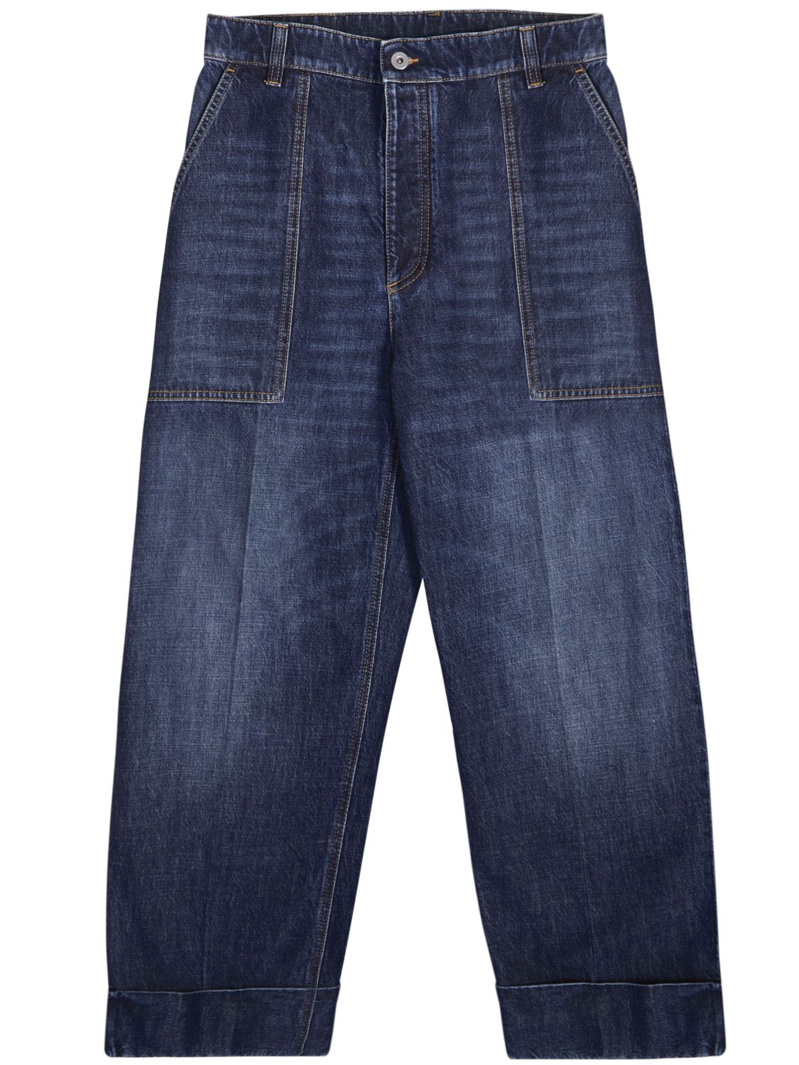BOTTEGA VENETA Light Blue Denim Cargo Jeans for Women