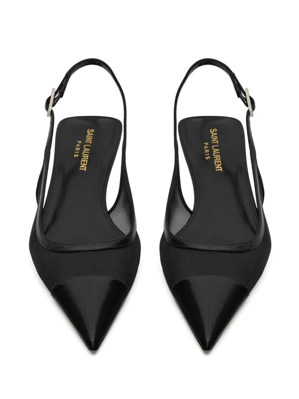 SAINT LAURENT Sophisticated Black Mesh and Leather Pumps for Women | SS24 Collection