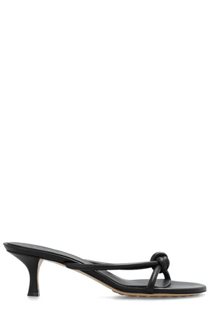 BOTTEGA VENETA Black Lamb Leather Flat Sandals for Women - SS24 Collection
