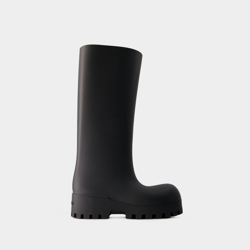 Sleek Black Bulldozer Boots for Women by BALENCIAGA