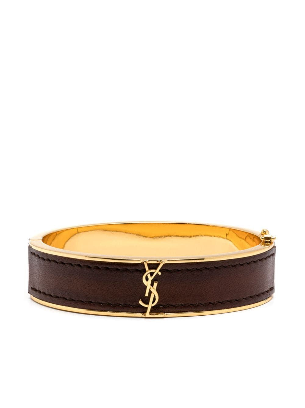 SAINT LAURENT Brown Fur Logo Bracelet for Women in SS24 Collection