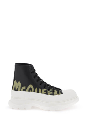 ALEXANDER MCQUEEN Stylish Men's Black Leather Boots for SS24