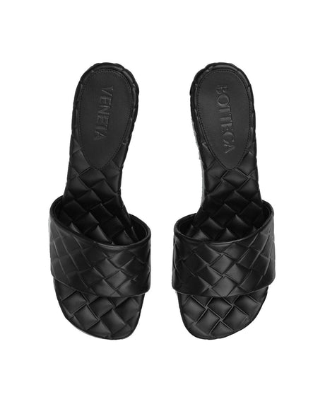 BOTTEGA VENETA Women's Black Sandals - Lamb Skin 100% Leather - SS24
