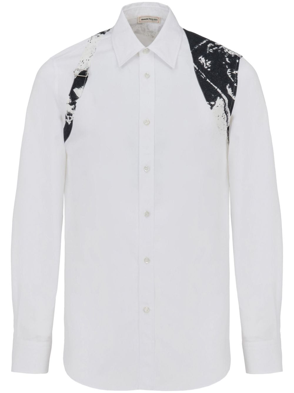 折叠背带衬衫-有机棉白色男士衬衫