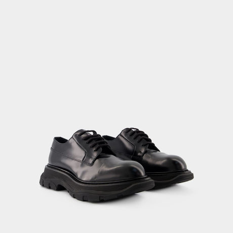 ALEXANDER MCQUEEN Men's Black Treadslick Loafers for SS24