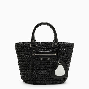 BALENCIAGA  LE CAGOLE SMALL BLACK BASKET Handbag