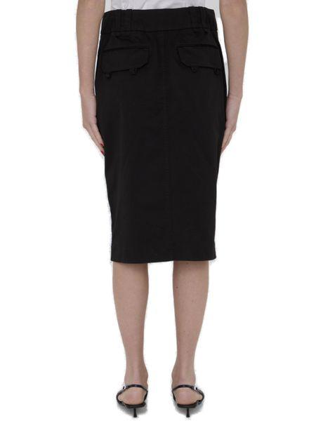 SAINT LAURENT Cotton Pencil Skirt in Black - Women's High Fashion