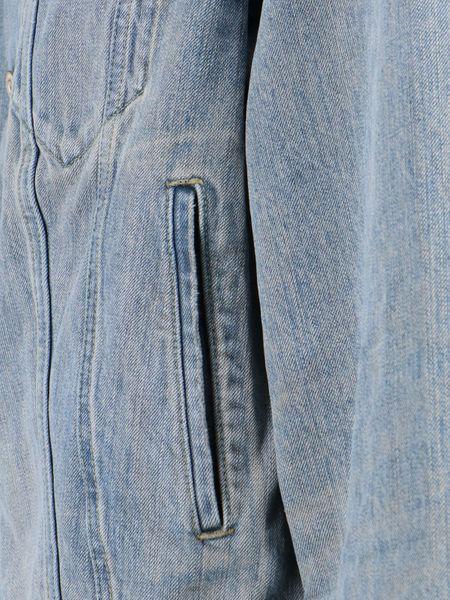 BALENCIAGA Blue Off-Shoulder Vintage Denim Jacket for Men | Spring/Summer 2024
