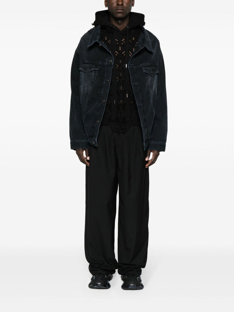 BALENCIAGA Black Denim Jacket for Men - SS24 Collection