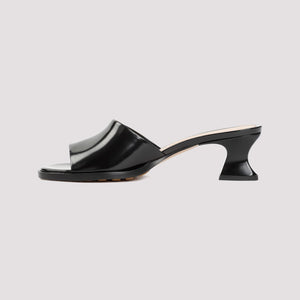 BOTTEGA VENETA Black Leather Cha Cha 5.5 CM Heel Sandals for Women