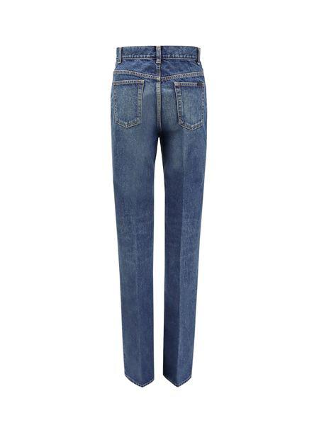 SAINT LAURENT High-Rise Wide-Leg Denim Jeans in August Blue for Women