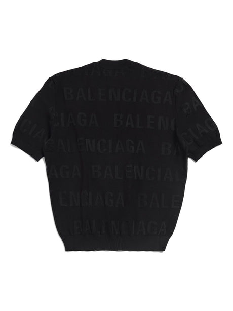 BALENCIAGA Allover Logo Top for Women in Black | SS24 Collection