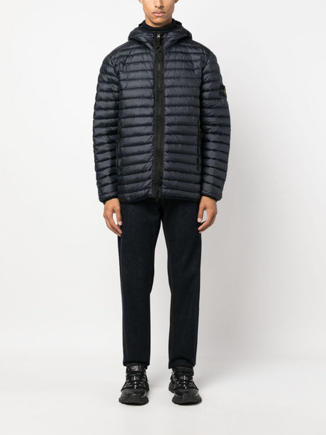 STONE ISLAND Navy Blue Loom Woven Chambers for Men